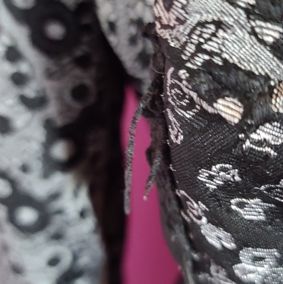 OOAK Pink & Black Lace Lolita crop Hoodie Jacket - Picture 8 of 12